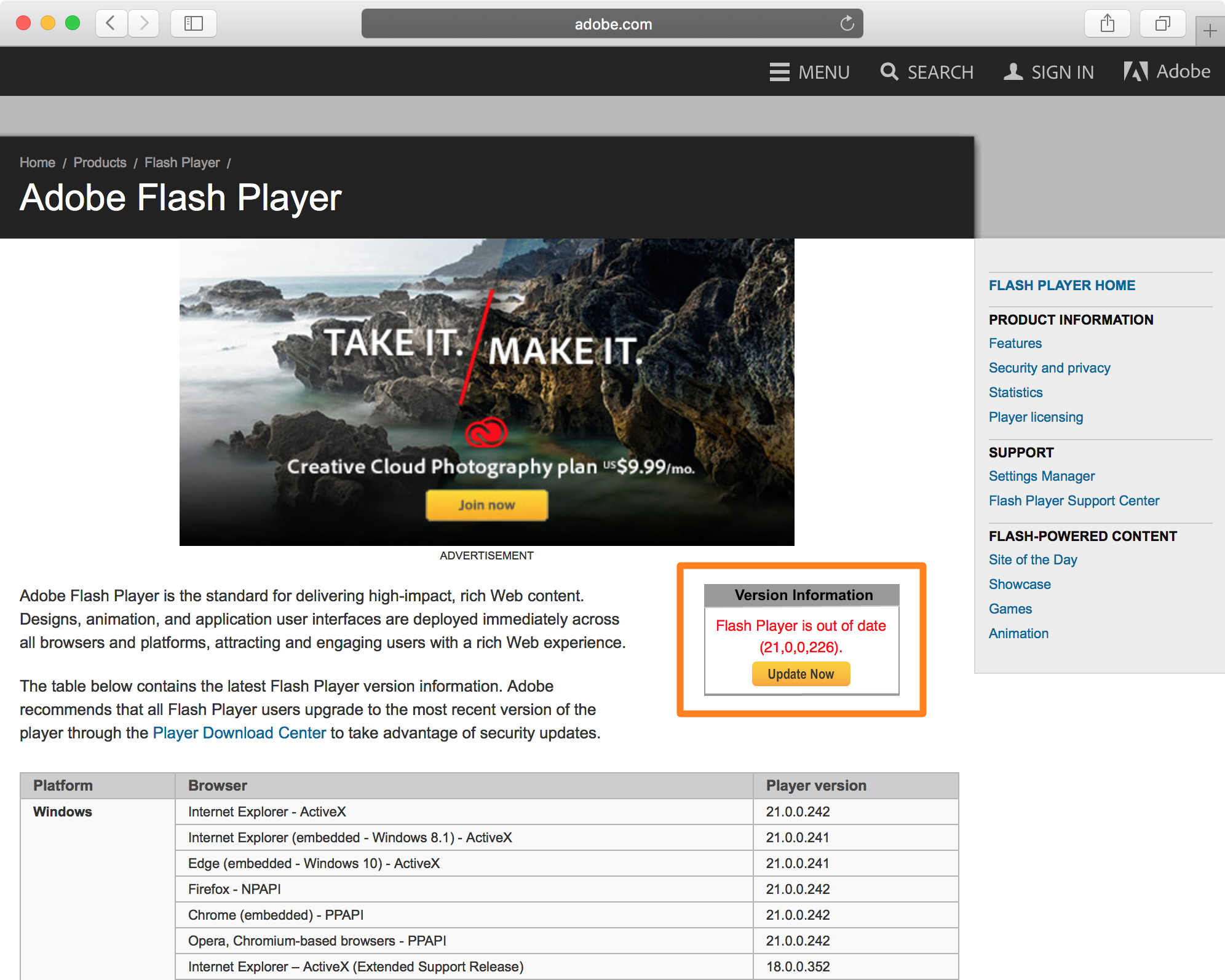 adobe flash for other browsers mac